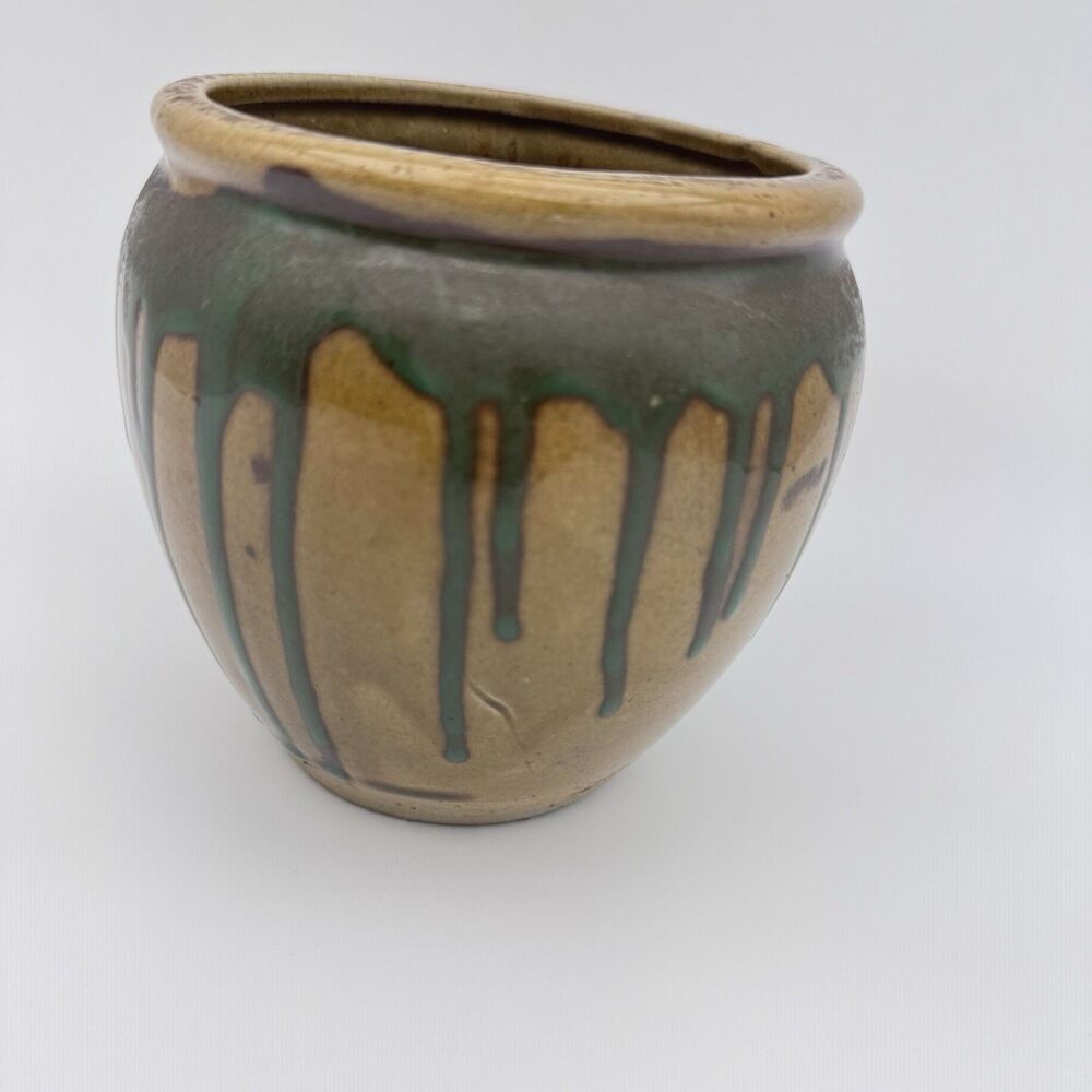 Art Pottery Drip Glaze Jar Stoneware Hand Thrown Vase Utensil Holder